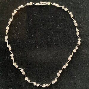 Nadri Crystal Eternity Sterling Silver Necklace